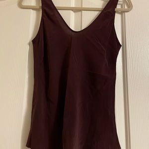 Deep purple 100% silk sleeveless Babaton top